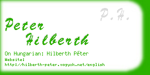 peter hilberth business card