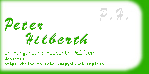 peter hilberth business card